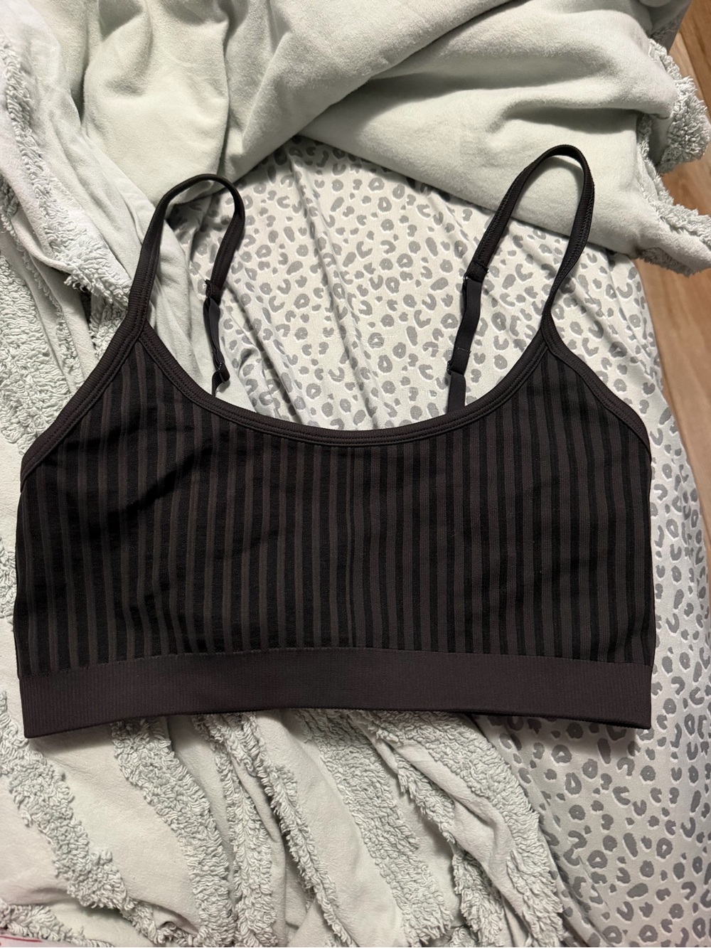 aerie Ribbed Strappy Bralette - Black